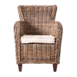 NovaSolo Wickerworks Baron Chair with Seat Cushion (Set of 2)