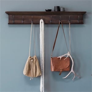 novasolo furniture hygge solid wood 8-hooks wall rack in natural brown