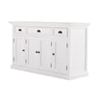 NovaSolo Halifax Mahogany Wood Buffet with 4 Doors 3 Drawers in White