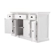NovaSolo Halifax Mahogany Wood Buffet with 4 Doors 3 Drawers in White