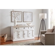 NovaSolo Halifax Mahogany Wood Buffet with 4 Doors 3 Drawers in White