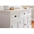 NovaSolo Halifax Mahogany Wood Buffet with 4 Doors 3 Drawers in White