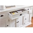 NovaSolo Halifax Mahogany Wood Buffet with 4 Doors 3 Drawers in White