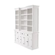 Halifax Mahogany Wood Kitchen Hutch Cabinet with 5 Doors 3 Drawers in White