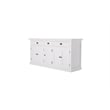 Halifax Mahogany Wood Kitchen Hutch Cabinet with 5 Doors 3 Drawers in White