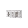 Halifax Mahogany Wood Kitchen Hutch Cabinet with 5 Doors 3 Drawers in White