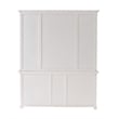 Halifax Mahogany Wood Kitchen Hutch Cabinet with 5 Doors 3 Drawers in White