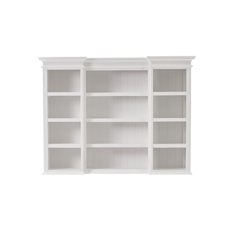 Halifax Mahogany Wood Kitchen Hutch Cabinet with 5 Doors 3 Drawers in White