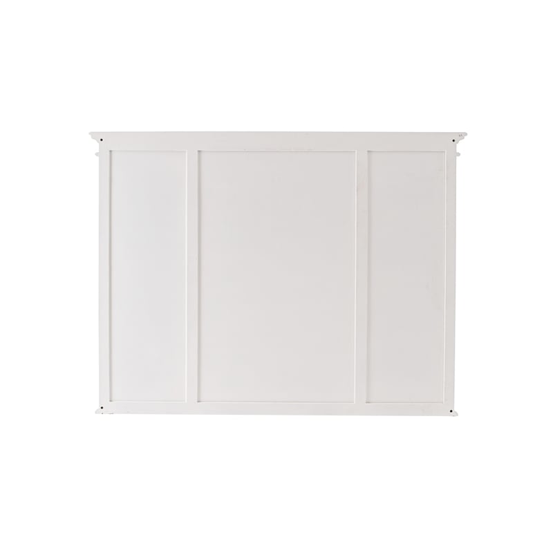 Halifax Mahogany Wood Kitchen Hutch Cabinet with 5 Doors 3 Drawers in White