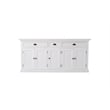 Halifax Mahogany Wood Kitchen Hutch Cabinet with 5 Doors 3 Drawers in White