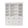 Halifax Mahogany Wood Kitchen Hutch Cabinet with 5 Doors 3 Drawers in White