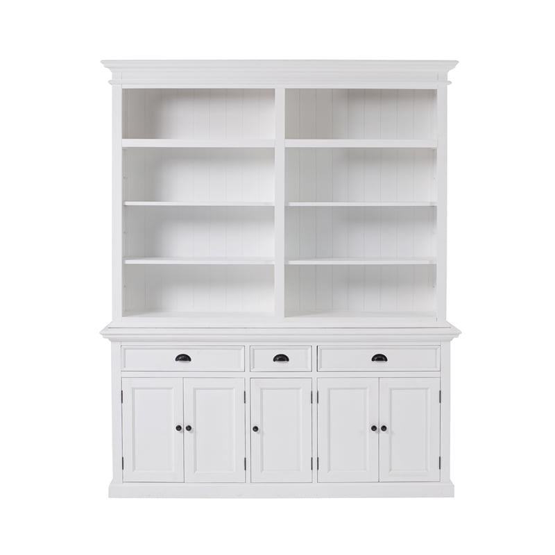 Novasolo Halifax Mahogany Wood Bookcase, White Bookcase Cabinet With Doors