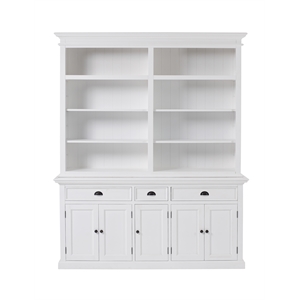 novasolo halifax mahogany wood bookcase 5 doors 3 drawers in classic white