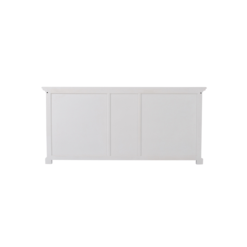 NovaSolo Halifax Mahogany Wood Bookcase 5 Doors 3 Drawers in Classic White