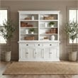 NovaSolo Halifax Mahogany Wood Bookcase 5 Doors 3 Drawers in Classic White