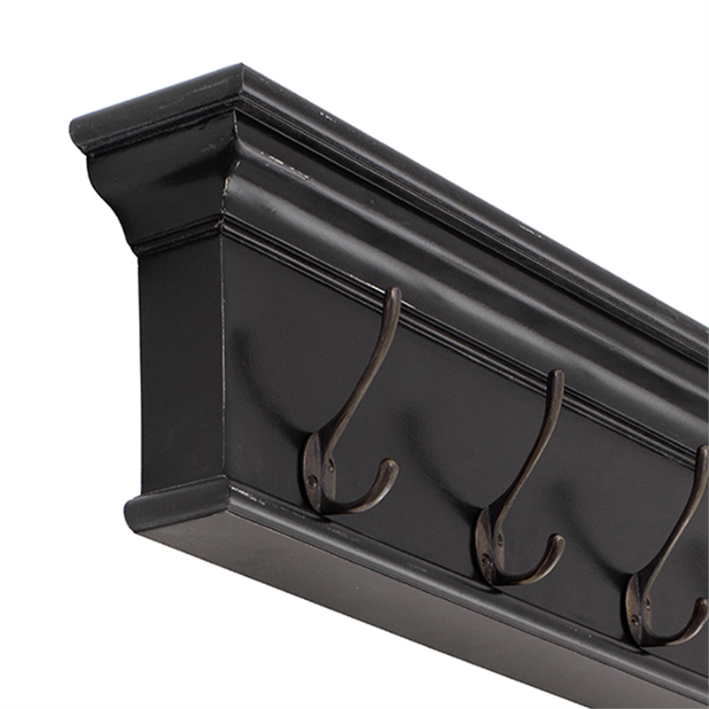 NovaSolo Halifax Mahogany Wood 6Hook Coat Rack in Black White Antique Cymax Business