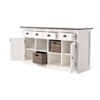 NovaSolo Halifax Accent Mahogany Wood Buffet with 4 Basket Set in White