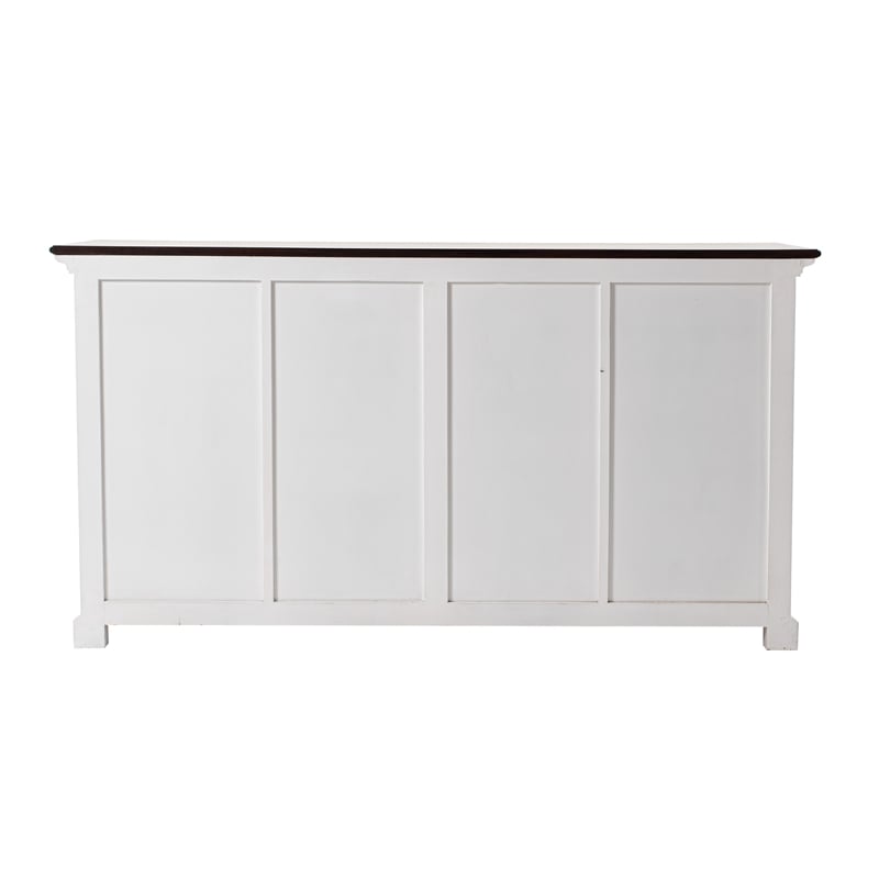 NovaSolo Halifax Accent Mahogany Wood Buffet with 4 Basket Set in White