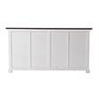 NovaSolo Halifax Accent Mahogany Wood Buffet with 4 Basket Set in White