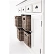 NovaSolo Halifax Accent Mahogany Wood Buffet with 4 Basket Set in White