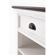 NovaSolo Halifax Accent Mahogany Wood Bedside Table with Shelves in Deep Brown