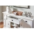 NovaSolo Halifax Mahogany Wood Buffet with 4 Doors 3 Drawers in White