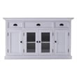 NovaSolo Halifax Mahogany Wood Buffet with 4 Doors 3 Drawers in White