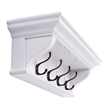 NovaSolo Halifax Mahogany Wood 4 Hook Coat Rack 70 cm in Classic White