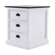NovaSolo Halifax Accent Mahogany Wood Bedside Drawer Unit in White