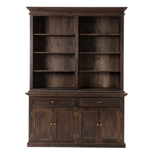 novasolo halifax mindi mahogany wood hutch bookcase unit in black wash