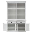 NovaSolo Halifax Mahogany Wood Buffet Hutch Unit with 6 Shelves in White
