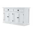 NovaSolo Halifax Mahogany Wood Buffet Hutch Unit with 6 Shelves in White