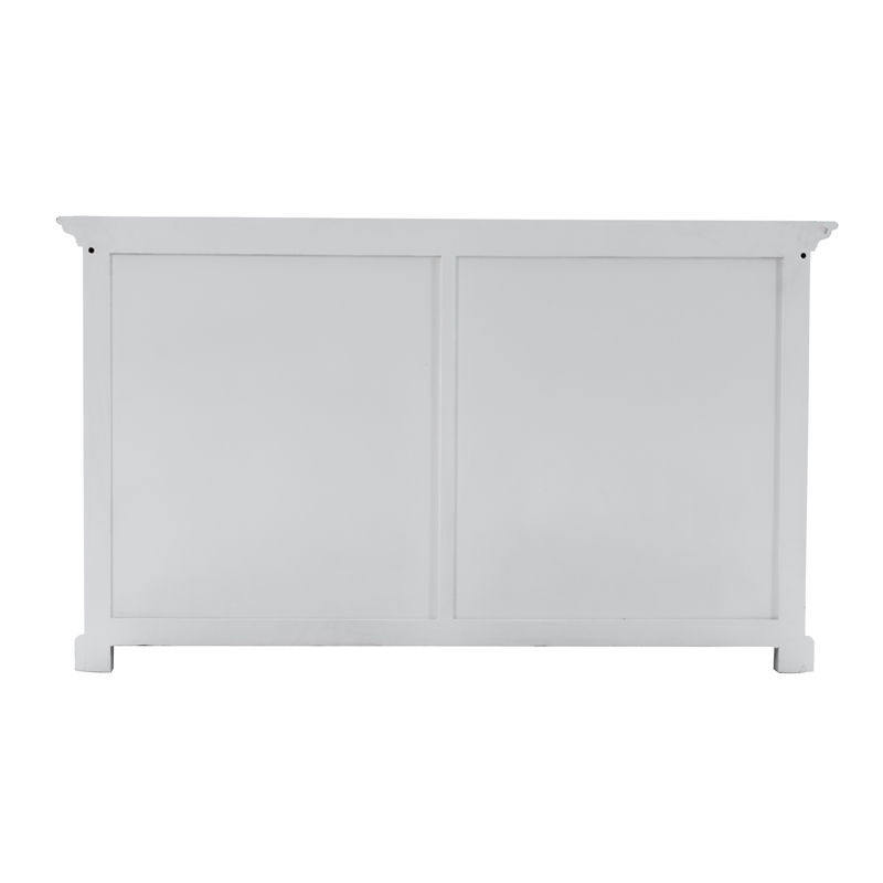 NovaSolo Halifax Mahogany Wood Buffet Hutch Unit with 6 Shelves in White