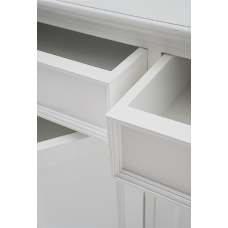 NovaSolo Halifax Mahogany Wood Buffet Hutch Unit with 6 Shelves in White