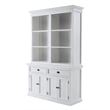 NovaSolo Halifax Mahogany Wood Buffet Hutch Unit with 6 Shelves in White