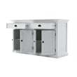 NovaSolo Halifax Mahogany Solid Wood Buffet Hutch Unit with 8 Shelves in White