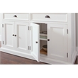 NovaSolo Halifax Mahogany Solid Wood Buffet Hutch Unit with 8 Shelves in White