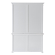 NovaSolo Halifax Mahogany Solid Wood Buffet Hutch Unit with 8 Shelves in White