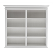 NovaSolo Halifax Mahogany Solid Wood Buffet Hutch Unit with 8 Shelves in White