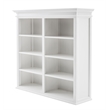 NovaSolo Halifax Mahogany Solid Wood Buffet Hutch Unit with 8 Shelves in White