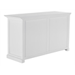 Novasolo Halifax Mahogany Wood Classic Buffet with Glass Doors in White