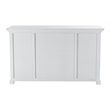 Novasolo Halifax Mahogany Wood Buffet with 4 Glass Doors 3 Drawers in White
