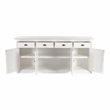 NovaSolo Halifax Mahogany Wood Buffet with 4 Doors 4 Drawers in White