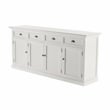 NovaSolo Halifax Mahogany Wood Buffet with 4 Doors 4 Drawers in White