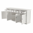 NovaSolo Halifax Mahogany Wood Buffet with 4 Doors 4 Drawers in White