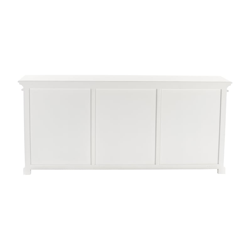 NovaSolo Halifax Mahogany Wood Buffet with 6 Glass Doors in White