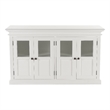 NovaSolo Halifax Mahogany Wood Buffet with 4 Glass Doors in White