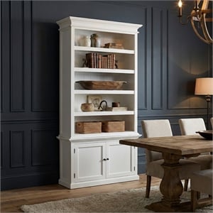 NovaSolo Halifax Mahogany Wood Single-Bay Hutch in White