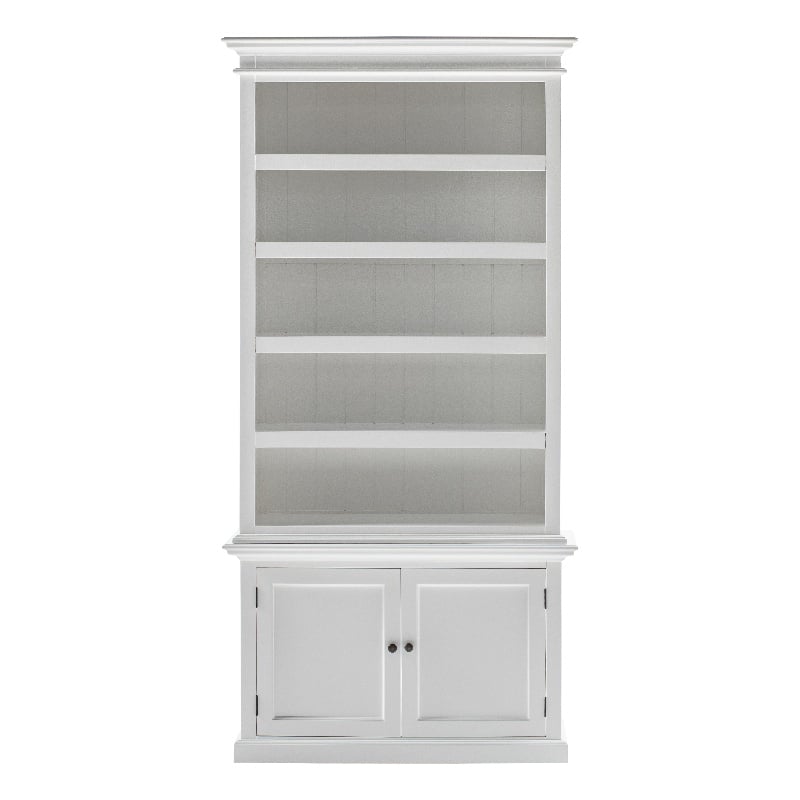 NovaSolo Halifax Mahogany Wood Single-Bay Hutch in White