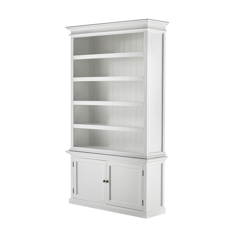 NovaSolo Halifax Mahogany Wood Single-Bay Hutch in White